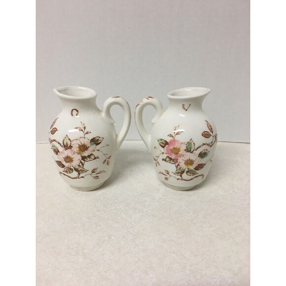 Vintage Nasco Springtime Ceramic Oil & Vinegar Cruet Set - Picture 1 of 6